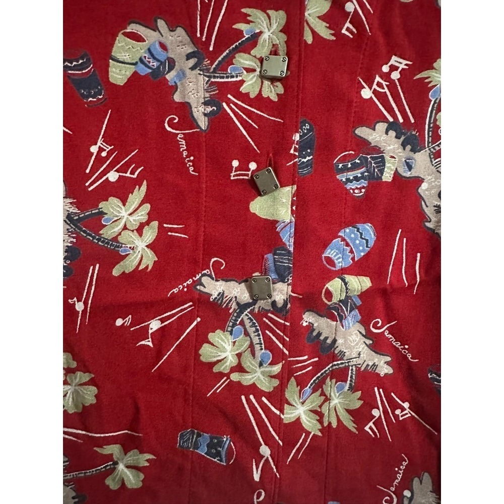 Vintage 2 Piece Set Medium‎ Skirt Long Sleeve Red Jamaica Island Life Vacation - Picture 5 of 12